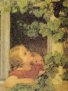 Georg Friedrich Kersting Kinder am Fenster oil